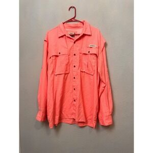 Magellan Outdoors Men's Fishing Shirt Long Sleeve‎ Outdoor Coral L